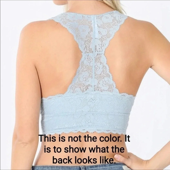 Lace Scalloped Racerback Bralette. - Picture 2 of 4